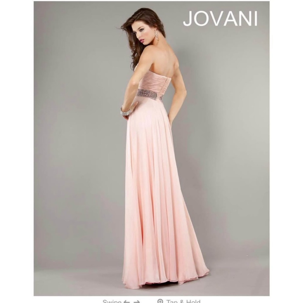Jovani Pink Strapless Evening Gown